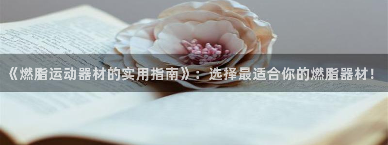 意昂4娱乐是那个系列的台子：《燃脂运动器材的实用指南》：选择